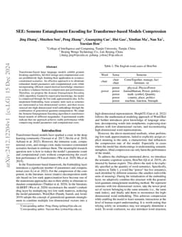 SEE: Sememe Entanglement Encoding for Transformer-bases Models
  Compression