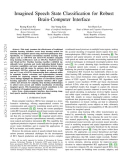 Imagined Speech State Classification for Robust Brain-Computer Interface