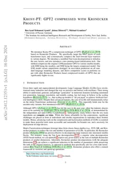 Krony-PT: GPT2 compressed with Kronecker Products