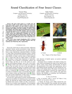 Sound Classification of Four Insect Classes