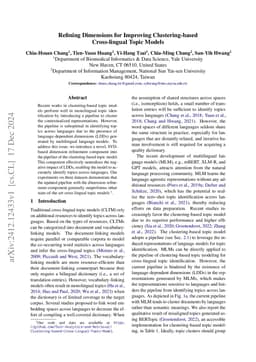 Refining Dimensions for Improving Clustering-based Cross-lingual Topic
  Models