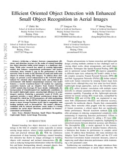 Efficient Oriented Object Detection with Enhanced Small Object
  Recognition in Aerial Images