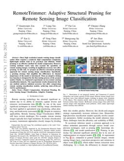 RemoteTrimmer: Adaptive Structural Pruning for Remote Sensing Image
  Classification