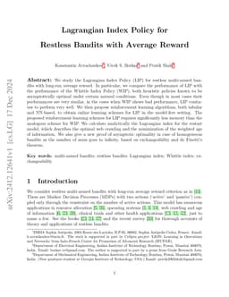 Lagrangian Index Policy for Restless Bandits with Average Reward