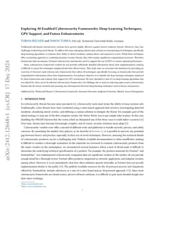 Exploring AI-Enabled Cybersecurity Frameworks: Deep-Learning Techniques,
  GPU Support, and Future Enhancements