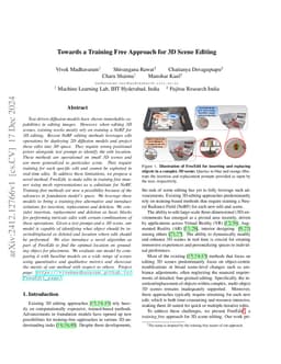 Towards a Training Free Approach for 3D Scene Editing