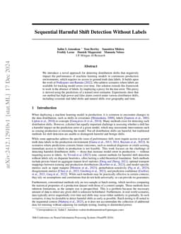 Sequential Harmful Shift Detection Without Labels