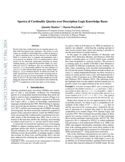 Spectra of Cardinality Queries over Description Logic Knowledge Bases