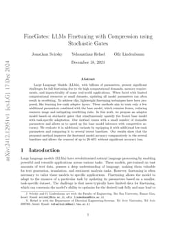 FineGates: LLMs Finetuning with Compression using Stochastic Gates