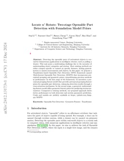 Locate n' Rotate: Two-stage Openable Part Detection with Foundation
  Model Priors