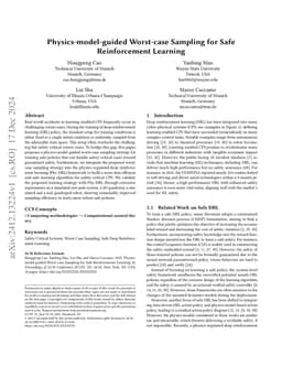 Physics-model-guided Worst-case Sampling for Safe Reinforcement Learning