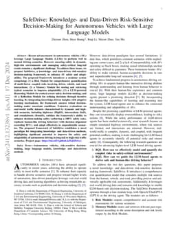 SafeDrive: Knowledge- and Data-Driven Risk-Sensitive Decision-Making for
  Autonomous Vehicles with Large Language Models