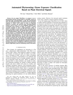 Automated Phytosensing: Ozone Exposure Classification Based on Plant
  Electrical Signals