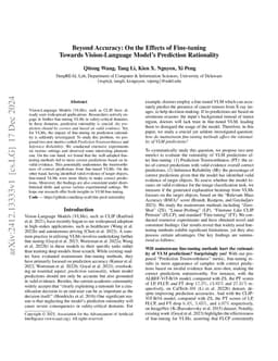 Beyond Accuracy: On the Effects of Fine-tuning Towards Vision-Language Model's Prediction Rationality