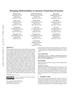 Bringing Multimodality to Amazon Visual Search System