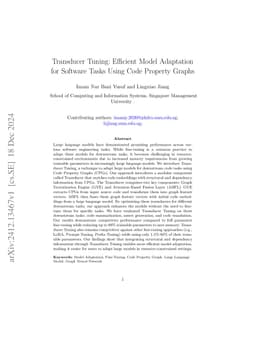 Transducer Tuning: Efficient Model Adaptation for Software Tasks Using
  Code Property Graphs