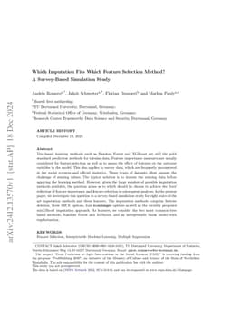 Which Imputation Fits Which Feature Selection Method? A Survey-Based
  Simulation Study
