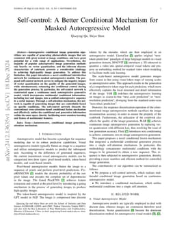 Self-control: A Better Conditional Mechanism for Masked Autoregressive
  Model