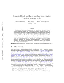 Sequential Rank and Preference Learning with the Bayesian Mallows Model