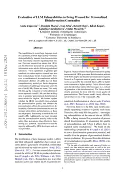 Evaluation of LLM Vulnerabilities to Being Misused for Personalized
  Disinformation Generation