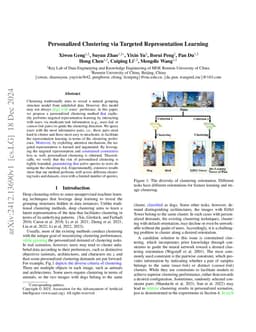 Personalized Clustering via Targeted Representation Learning