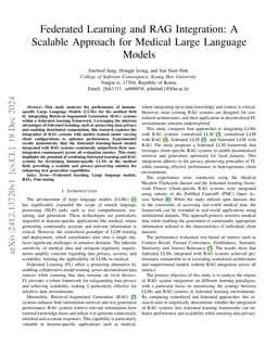Federated Learning and RAG Integration: A Scalable Approach for Medical Large Language Models