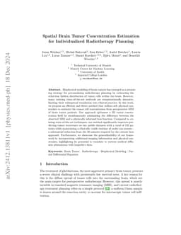Spatial Brain Tumor Concentration Estimation for Individualized
  Radiotherapy Planning