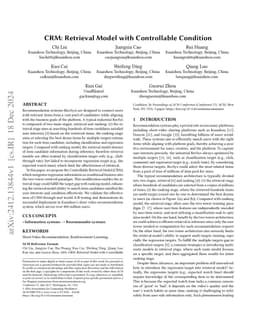CRM: Retrieval Model with Controllable Condition