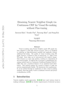 Denoising Nearest Neighbor Graph via Continuous CRF for Visual
  Re-ranking without Fine-tuning