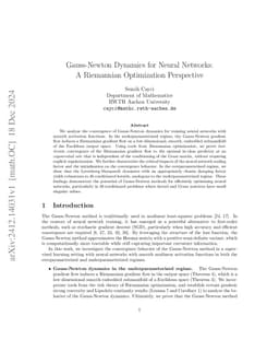 Gauss-Newton Dynamics for Neural Networks: A Riemannian Optimization
  Perspective