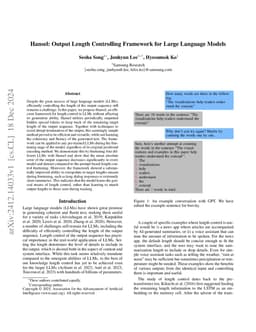 Hansel: Output Length Controlling Framework for Large Language Models