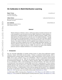 On Calibration in Multi-Distribution Learning