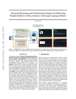 ARTEMIS-DA: An Advanced Reasoning and Transformation Engine for Multi-Step Insight Synthesis in Data Analytics