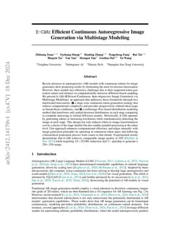 E-CAR: Efficient Continuous Autoregressive Image Generation via
  Multistage Modeling