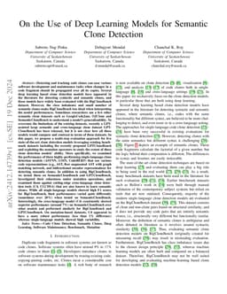 On the Use of Deep Learning Models for Semantic Clone Detection