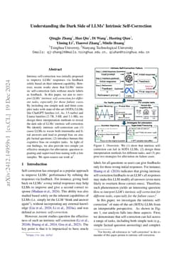 Understanding the Dark Side of LLMs' Intrinsic Self-Correction