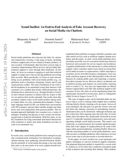 ScamChatBot: An End-to-End Analysis of Fake Account Recovery on Social
  Media via Chatbots