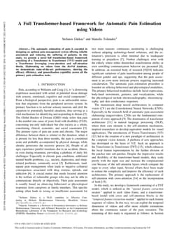 A Full Transformer-based Framework for Automatic Pain Estimation using
  Videos