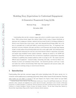 Modeling Story Expectations to Understand Engagement: A Generative Framework Using LLMs