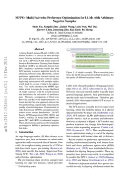 MPPO: Multi Pair-wise Preference Optimization for LLMs with Arbitrary
  Negative Samples
