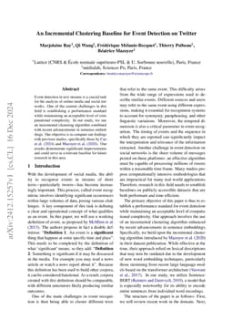 An Incremental Clustering Baseline for Event Detection on Twitter
