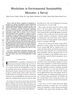 Blockchain in Environmental Sustainability Measures: a Survey