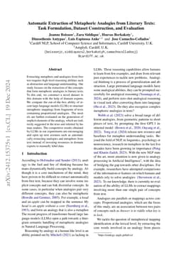 Automatic Extraction of Metaphoric Analogies from Literary Texts: Task
  Formulation, Dataset Construction, and Evaluation