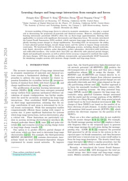 Learning charges and long-range interactions from energies and forces