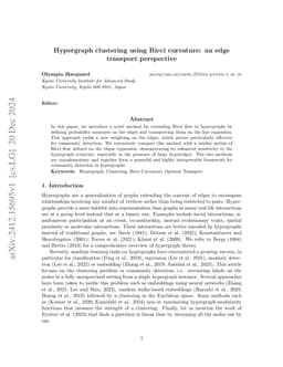 Hypergraph clustering using Ricci curvature: an edge transport
  perspective