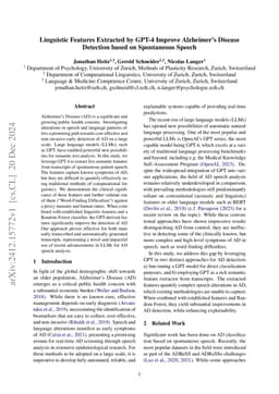 Linguistic Features Extracted by GPT-4 Improve Alzheimer's Disease
  Detection based on Spontaneous Speech