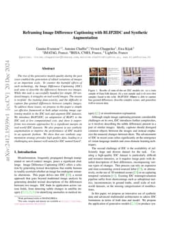 Reframing Image Difference Captioning with BLIP2IDC and Synthetic
  Augmentation