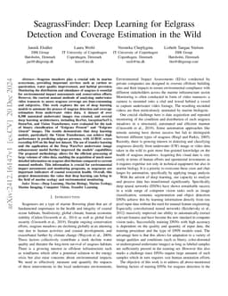 SeagrassFinder: Deep Learning for Eelgrass Detection and Coverage
  Estimation in the Wild