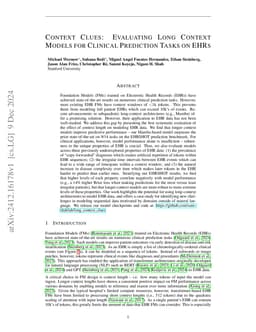 Context Clues: Evaluating Long Context Models for Clinical Prediction Tasks on EHRs