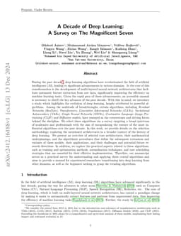 A Decade of Deep Learning: A Survey on The Magnificent Seven